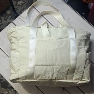 Bagsmart Cream Tote Gym Weekender Travel Bag